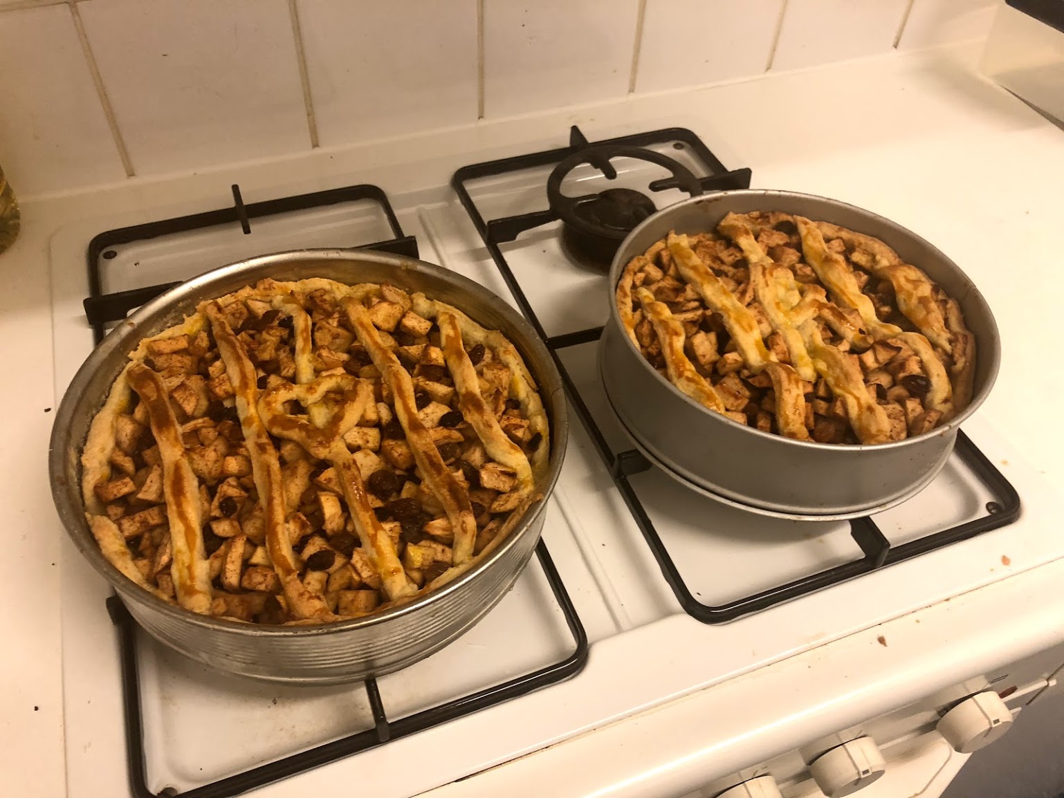 Two of the apple pies we baked for our coaches: Dalia Aljawaheri, Ruben Band, Suzanne Assen, Sjoerd Cnosse, and Jayme Freeke.